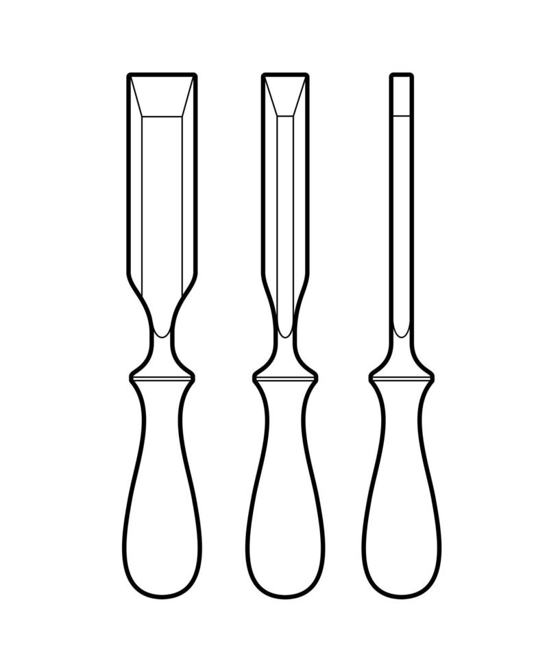 Chisel set hand tools vector