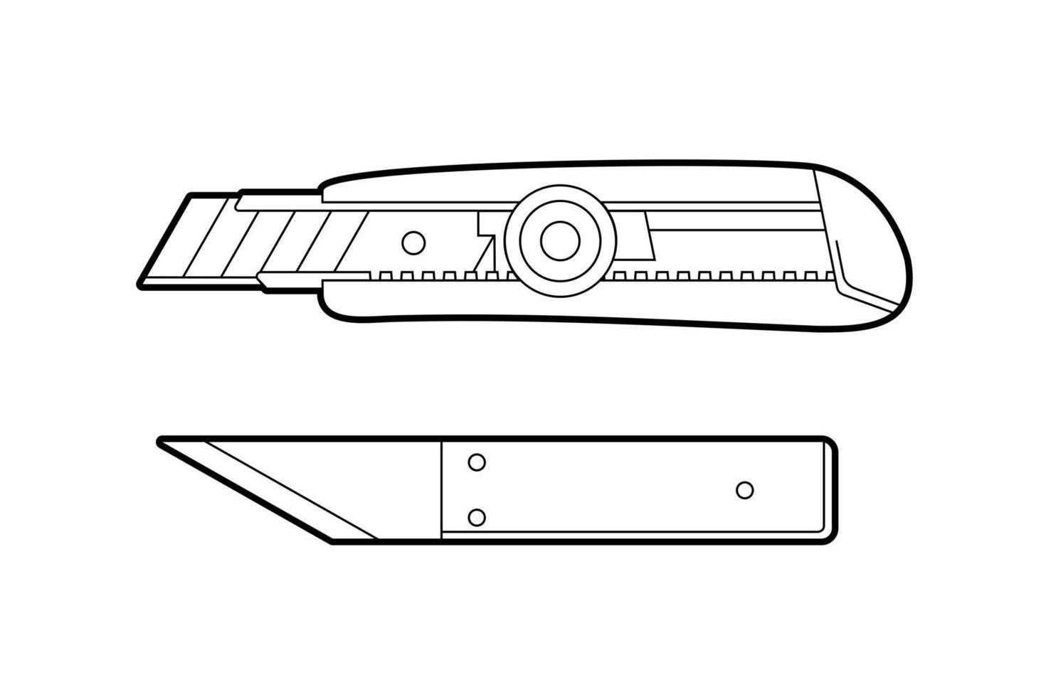 retractable stationery knife hand tool vector