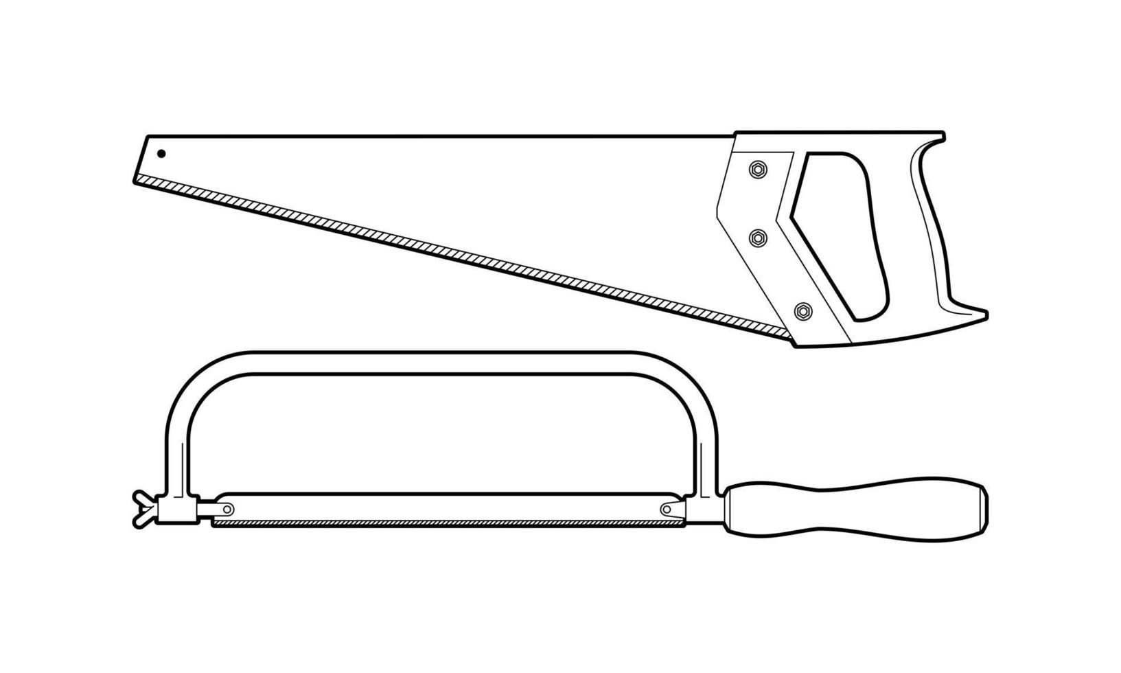 herramientas de carpintería de sierra para metales vector