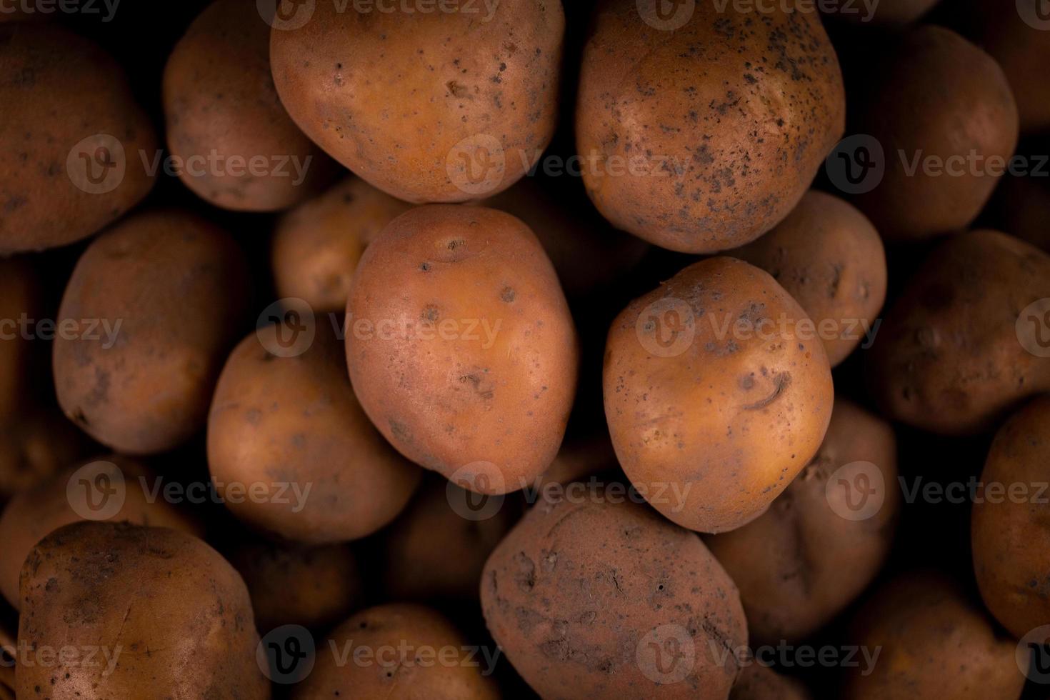 Close-up de textura de fondo abstracto de una patata fresca foto