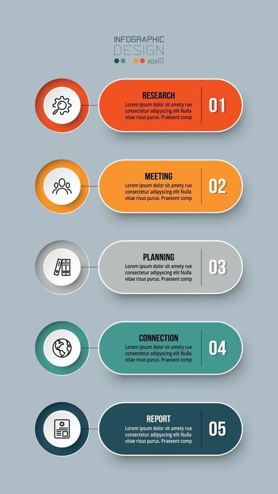 Business work flow infographic template vector