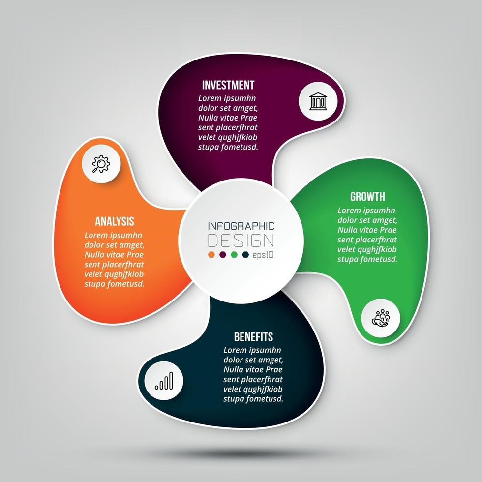 Plantilla de infografía de diagrama de negocios o marketing. vector