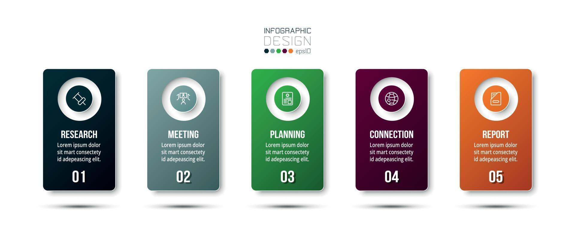 Infographic business template with 5 step or option design vector