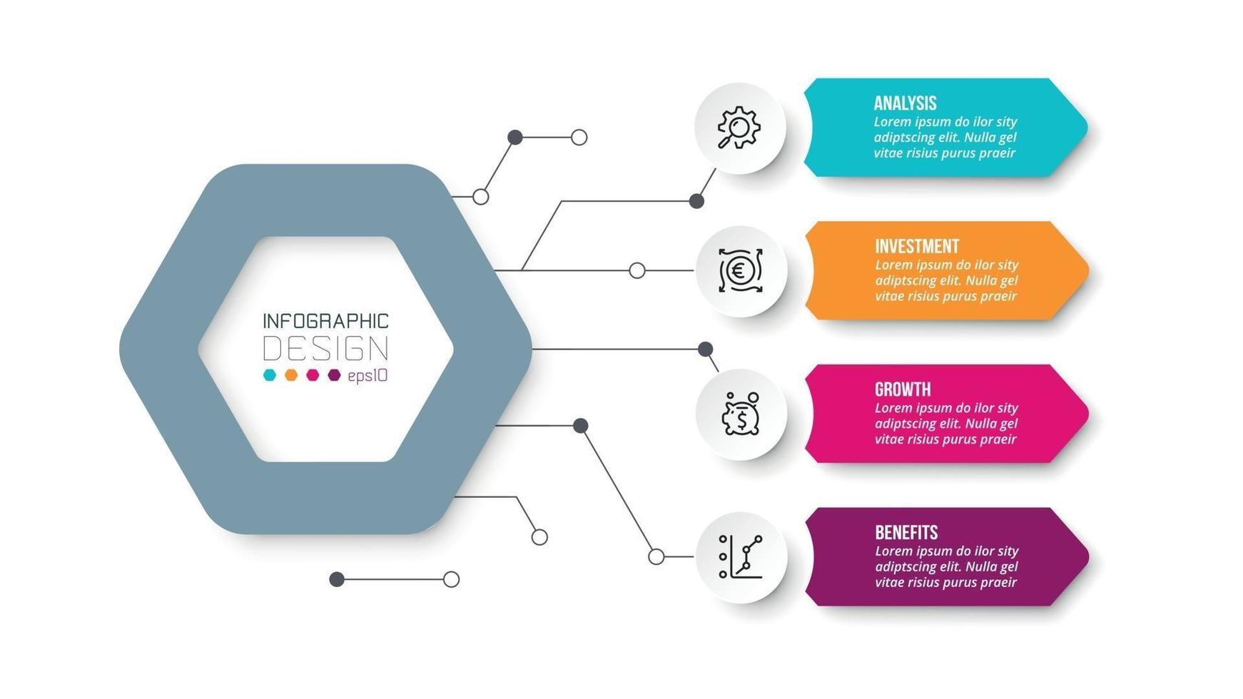 Plantilla de infografía de diagrama de negocios o marketing. vector