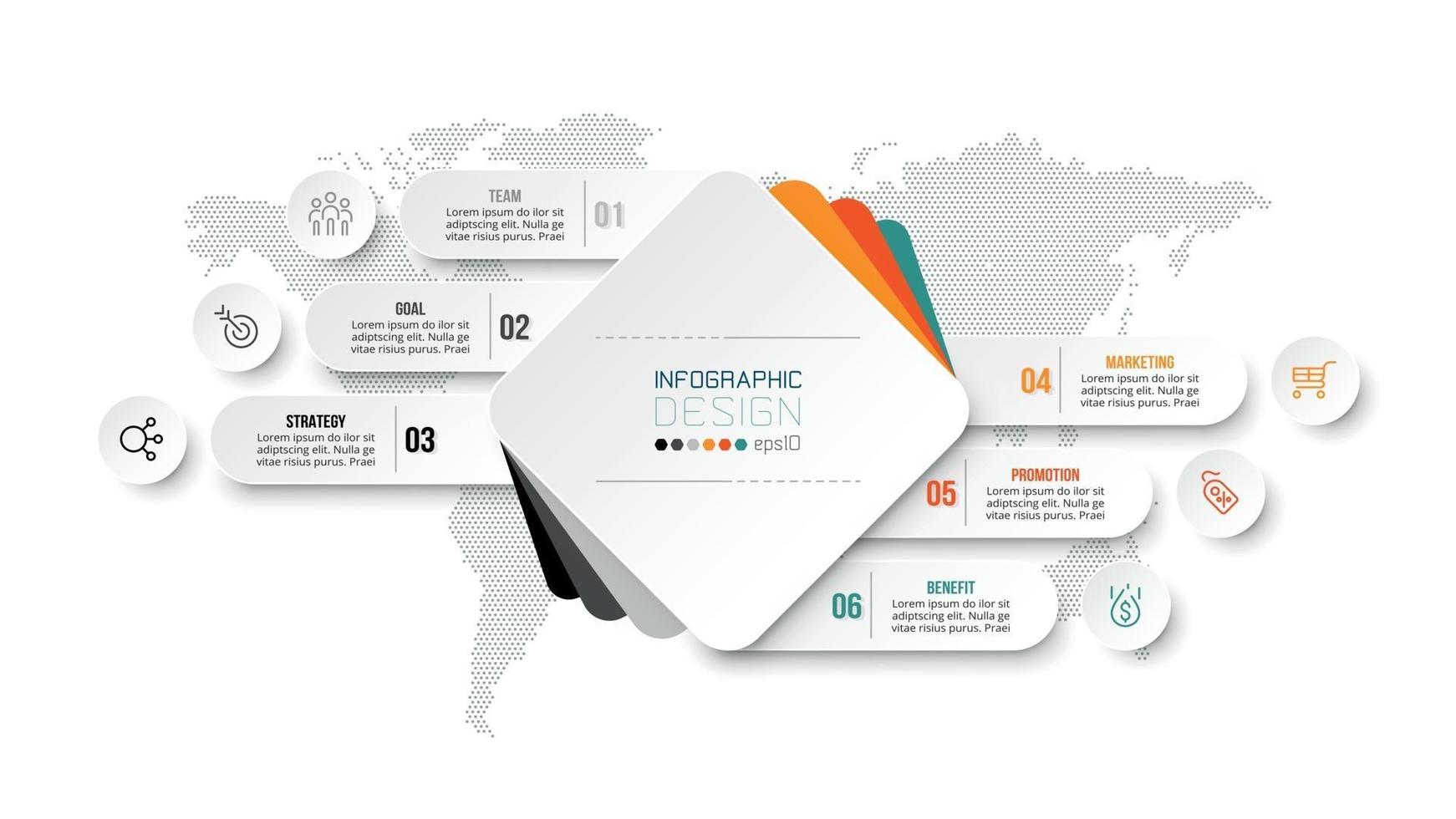 Plantilla de infografía de diagrama de negocios o marketing. vector