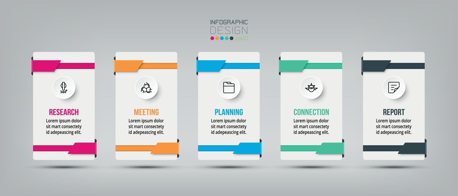 Business concept infographic template with option vector