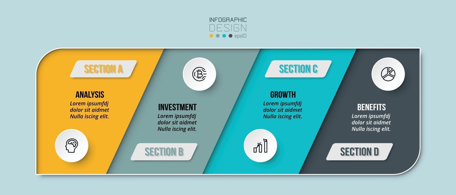 plantilla de infografía de concepto de negocio con opción vector