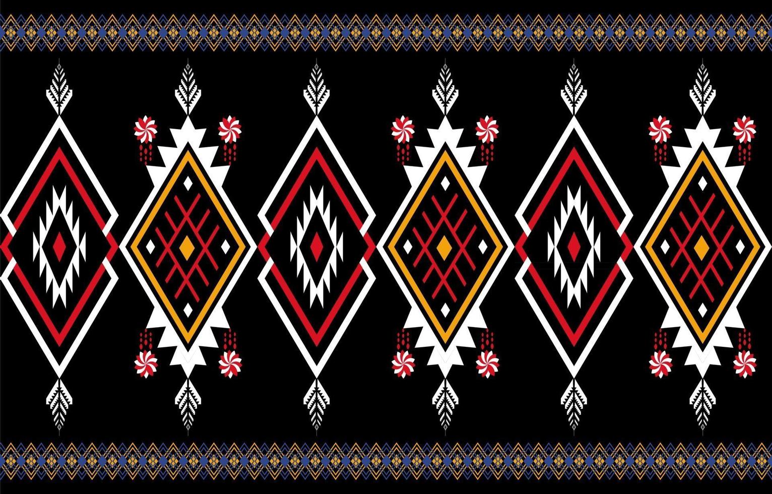 Abstract orange and red geometric native pattern seamless vector