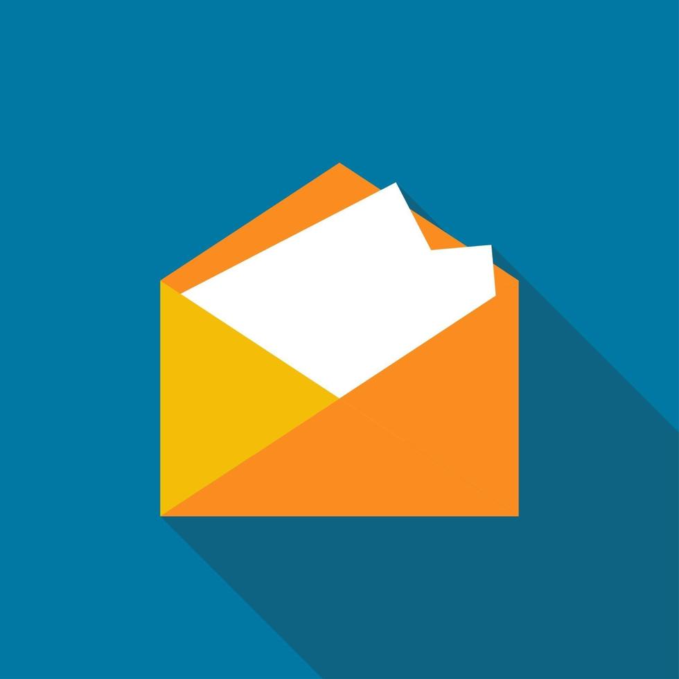Mail icon with long shadow vector