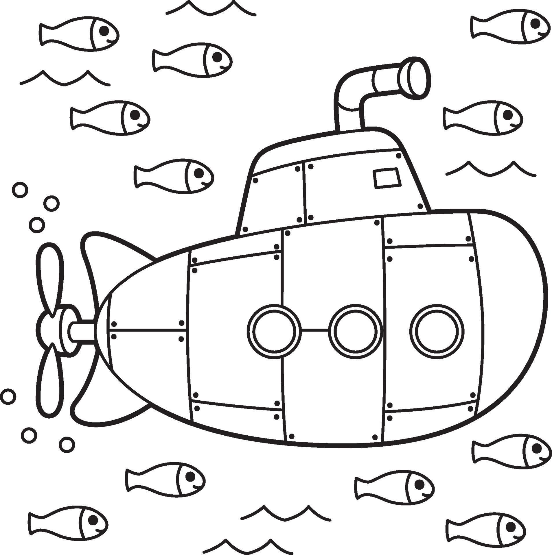 Submarine Coloring Pages For Kids