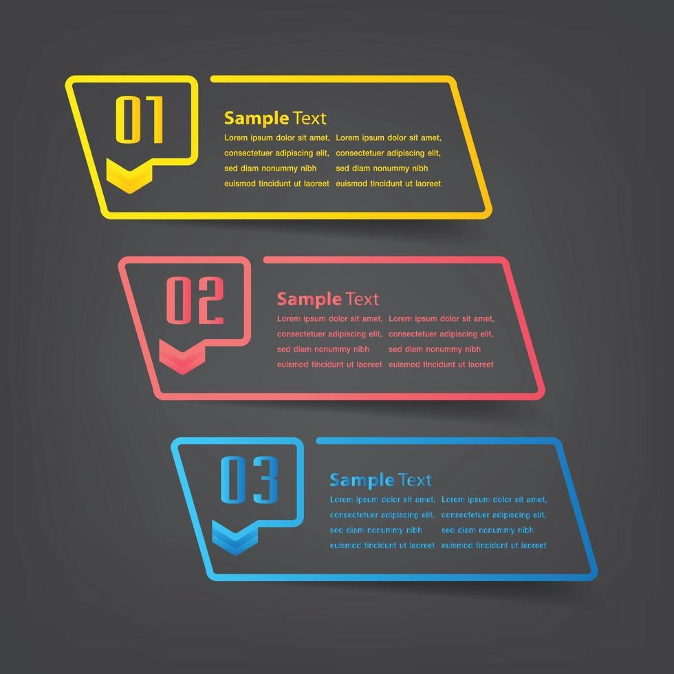 modern text box template banner Infographics vector