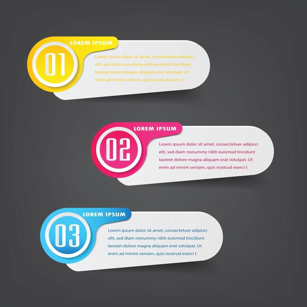 modern text box template banner Infographics vector