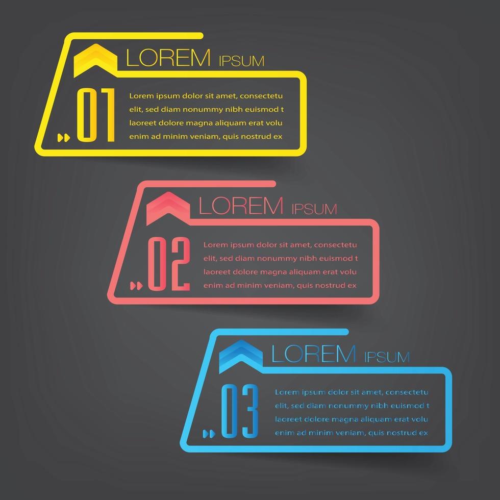 modern text box template banner Infographics vector