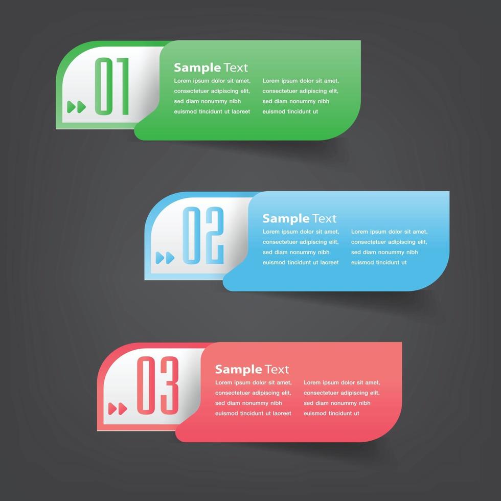 modern text box template banner Infographics vector