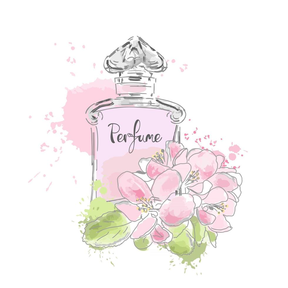 Beautiful perfume bottle Vector illustration