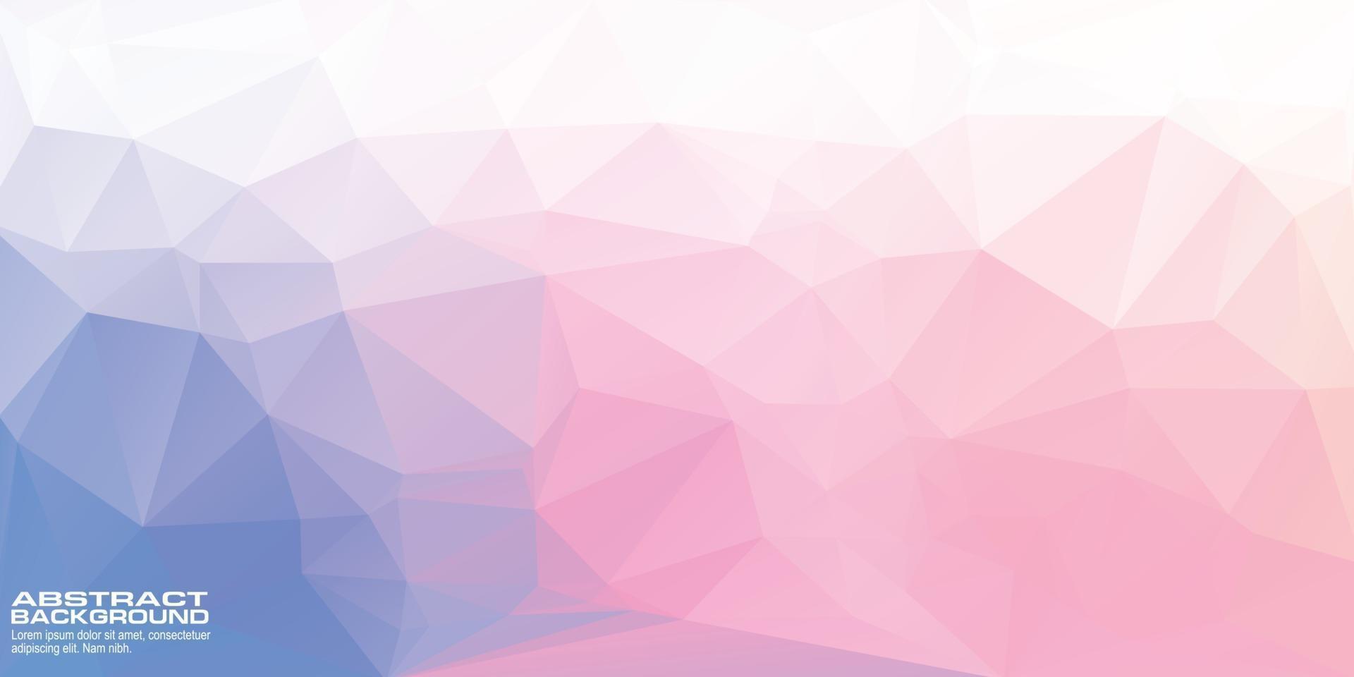 Low poly pink and purple background banner with triangle shapes vector