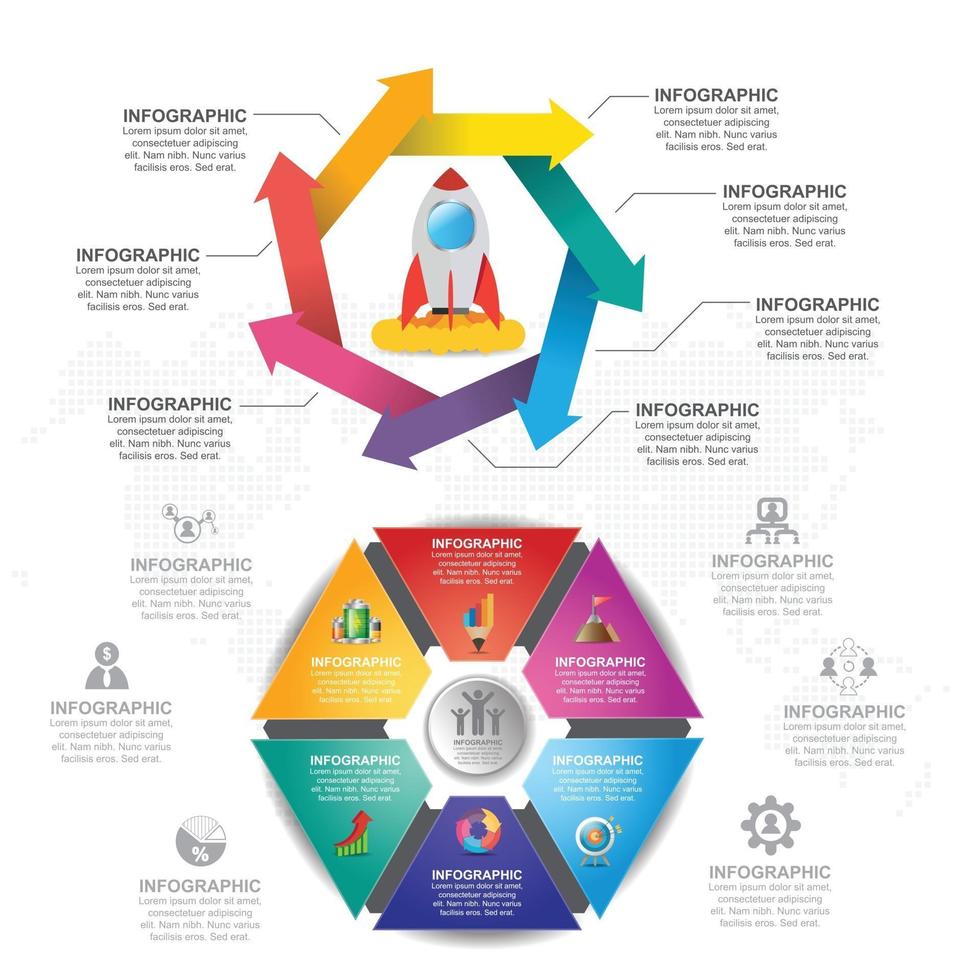 Step and timeline Infographic Templates for Business Vector Illustration process diagram