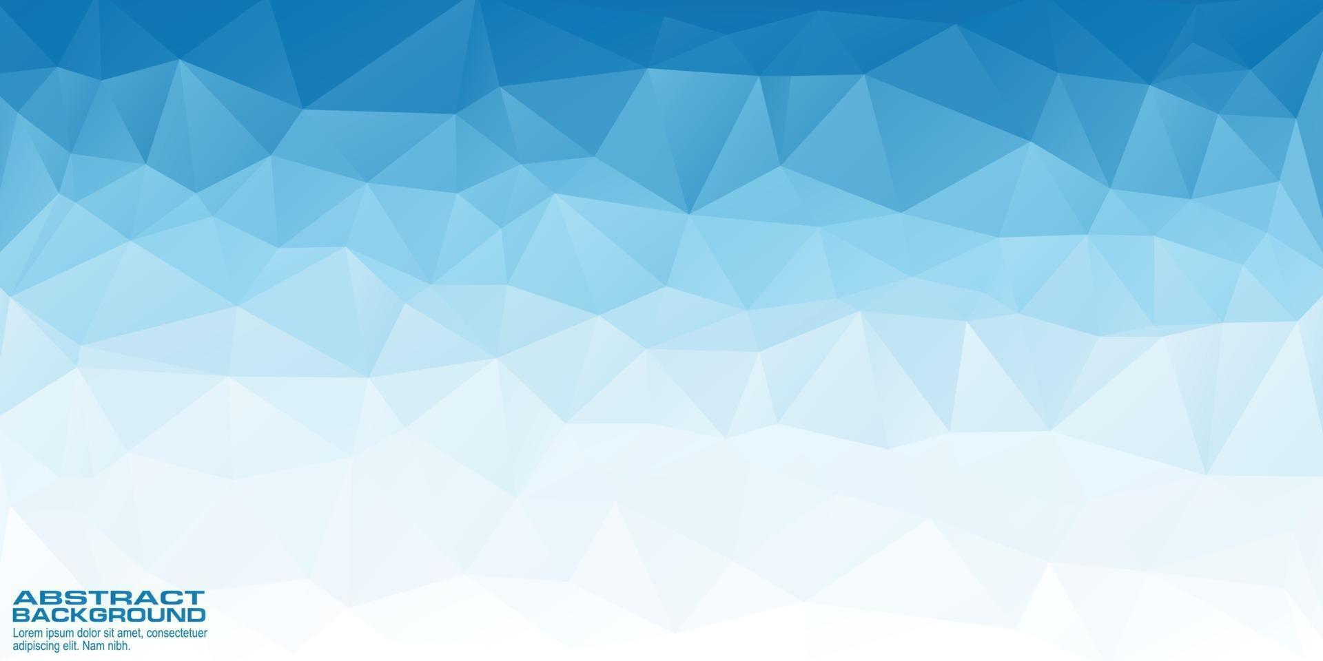 Banner de fondo azul de baja poli con formas triangulares vector