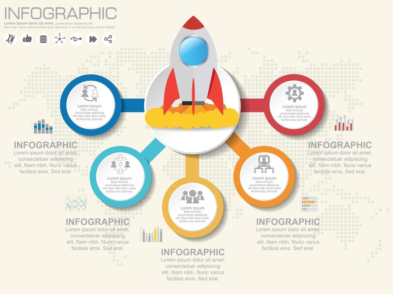 Step and timeline Infographic Templates for Business Vector Illustration process diagram