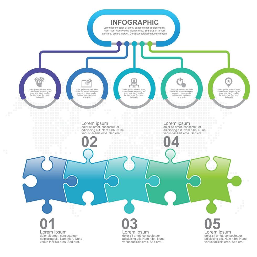 Plantillas infográficas de paso y línea de tiempo para diagrama de proceso de ilustración de vector de negocio