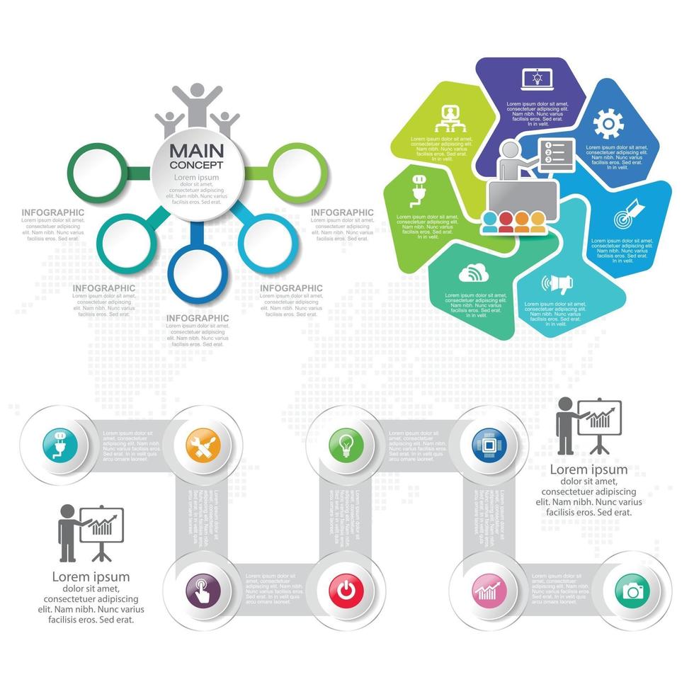 Step and timeline Infographic Templates for Business Vector Illustration process diagram