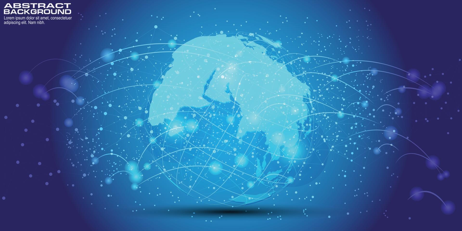 Digital background with World map point global network connection concept of global business vector