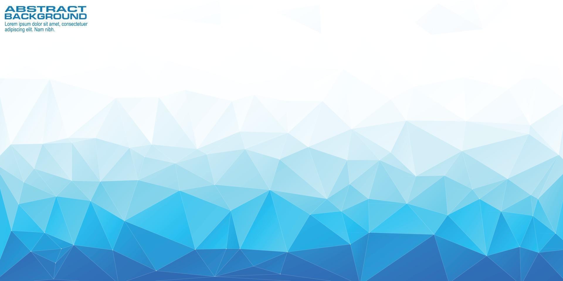 Banner de fondo azul de baja poli con formas triangulares vector