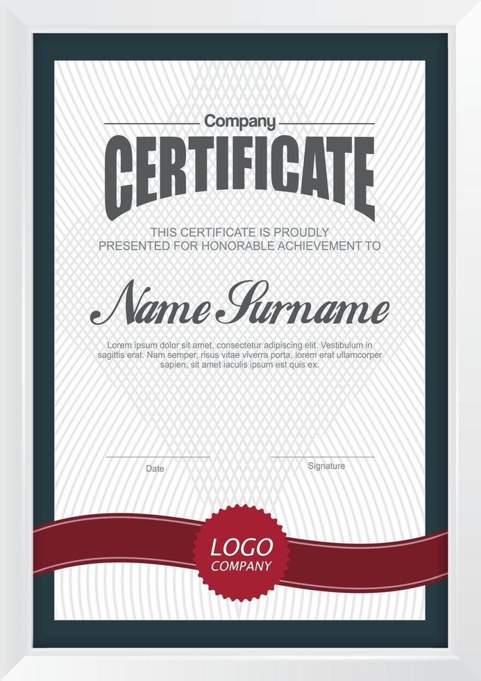 Certificate background design template vector