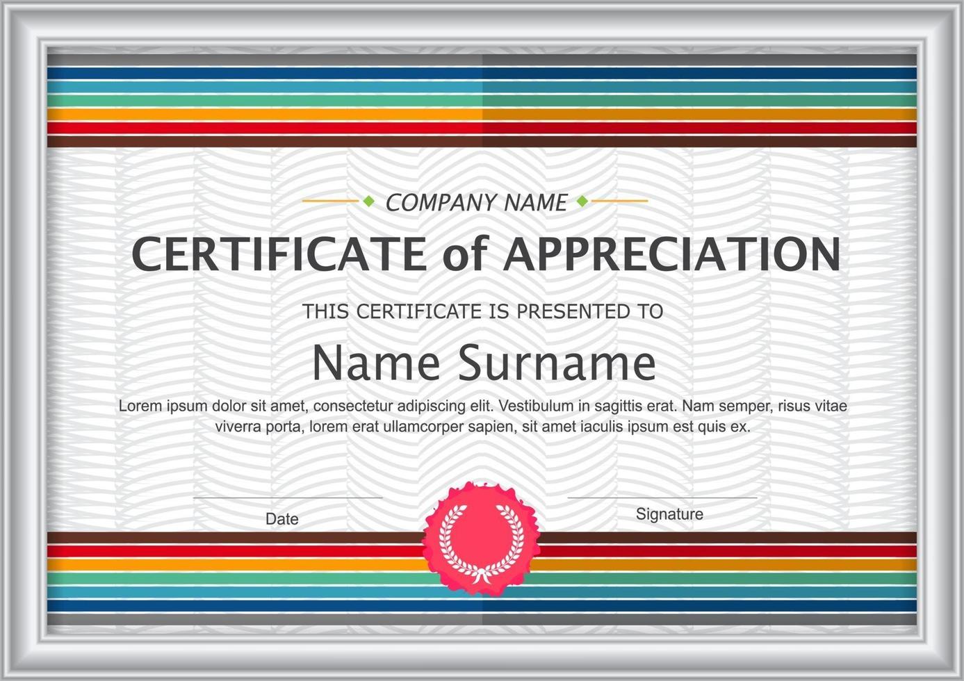 Certificate background design template vector