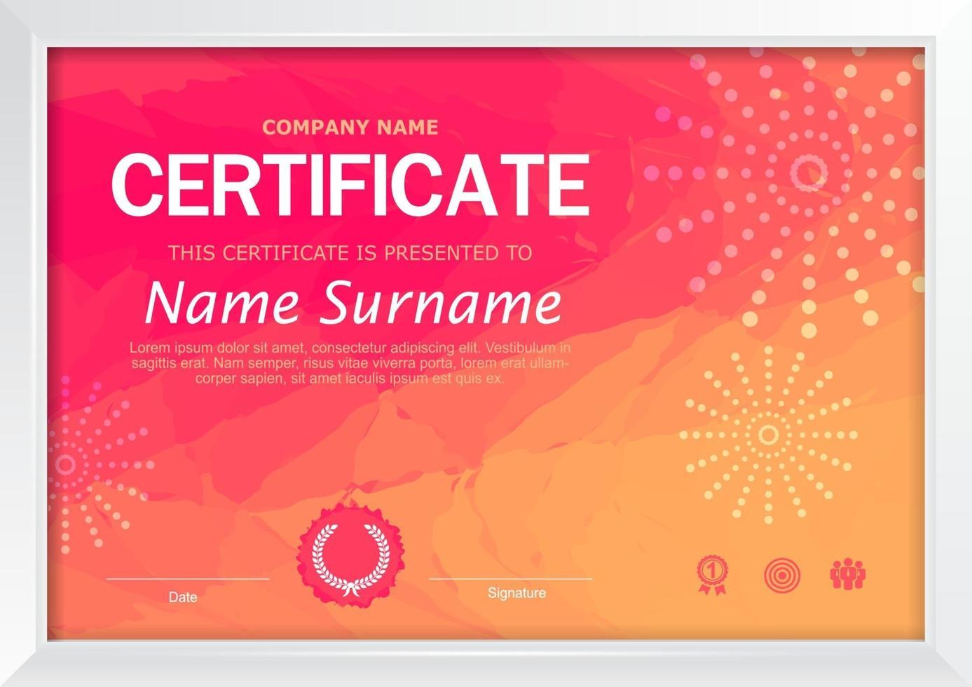 Certificate background design template vector