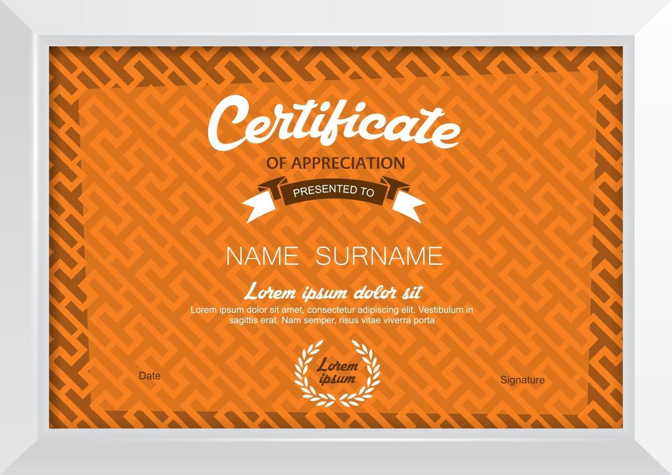 Certificate background design template vector