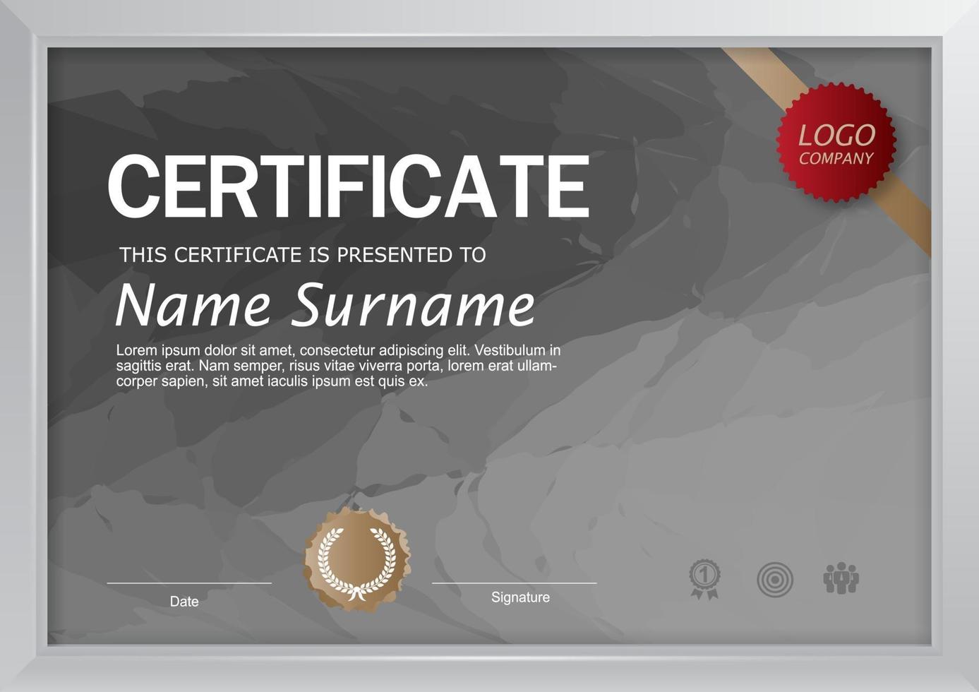 Certificate background design template vector