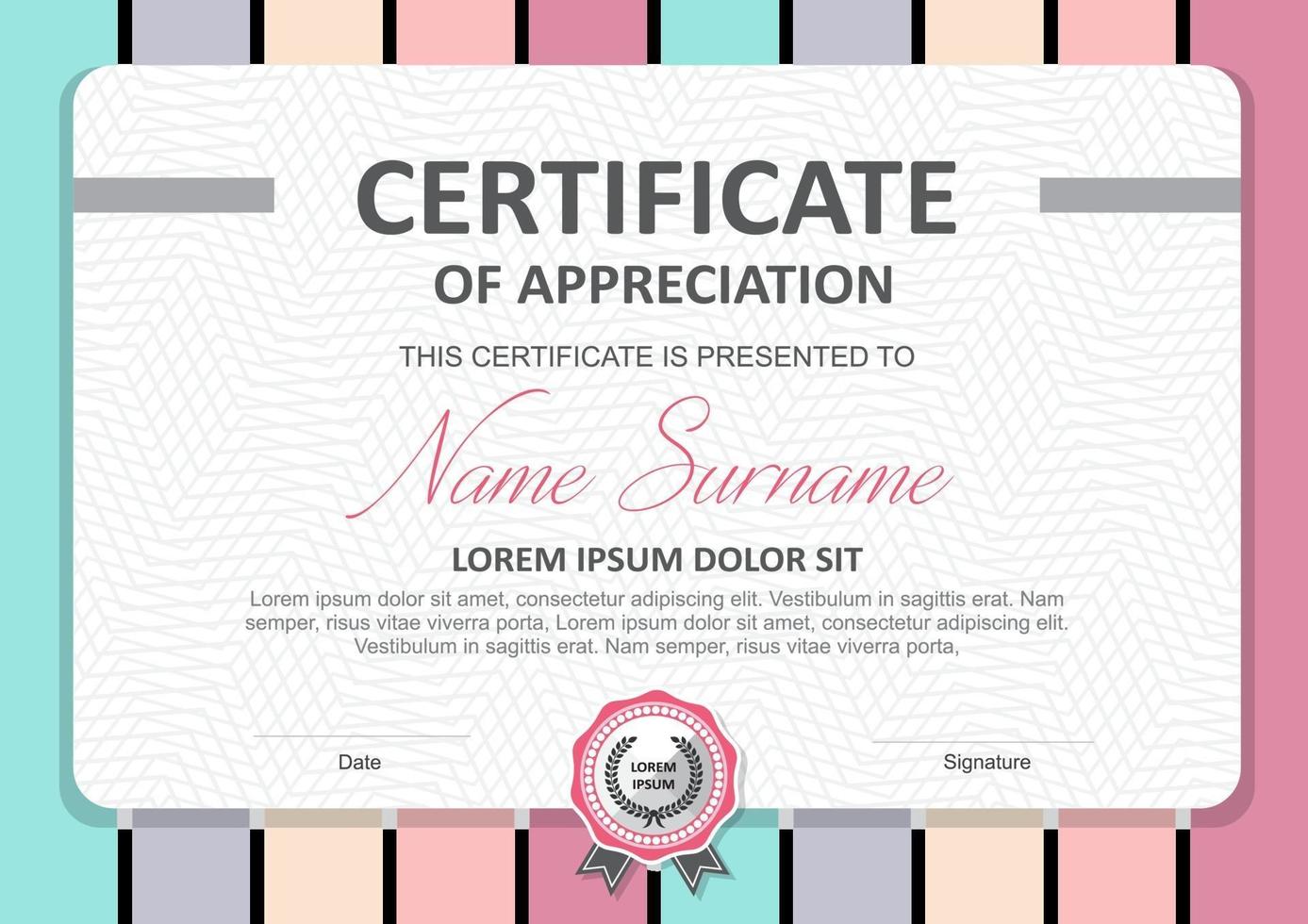 Certificate background design template vector