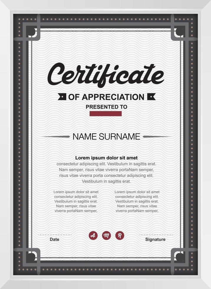 Certificate background design template vector