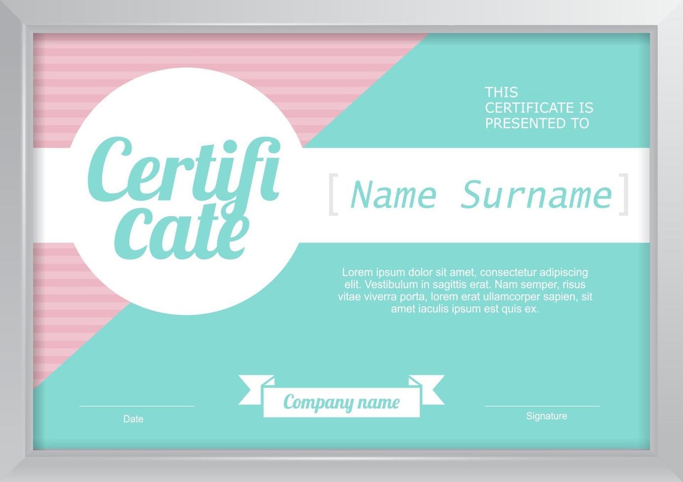 Certificate background design template vector