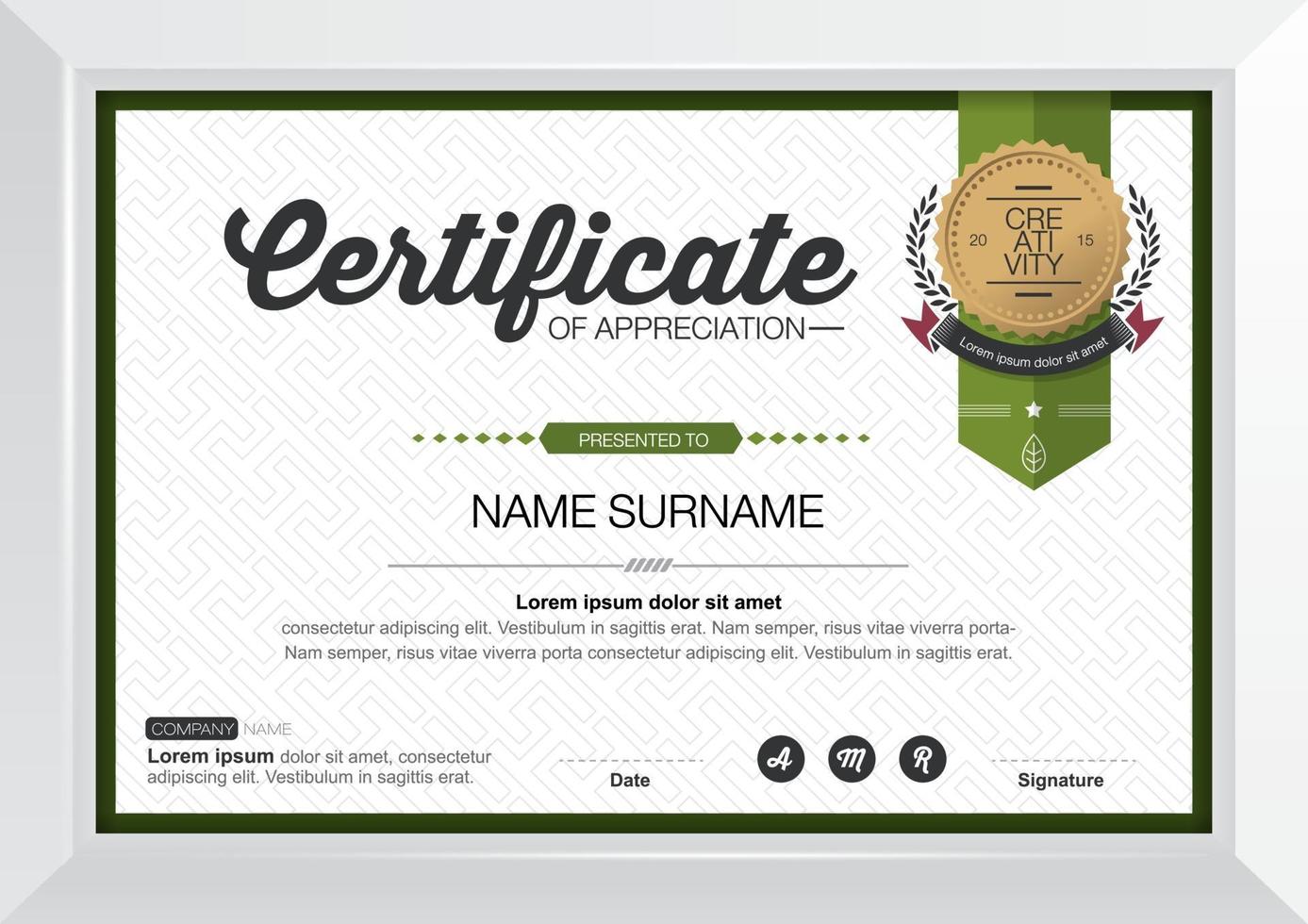 Certificate background design template vector