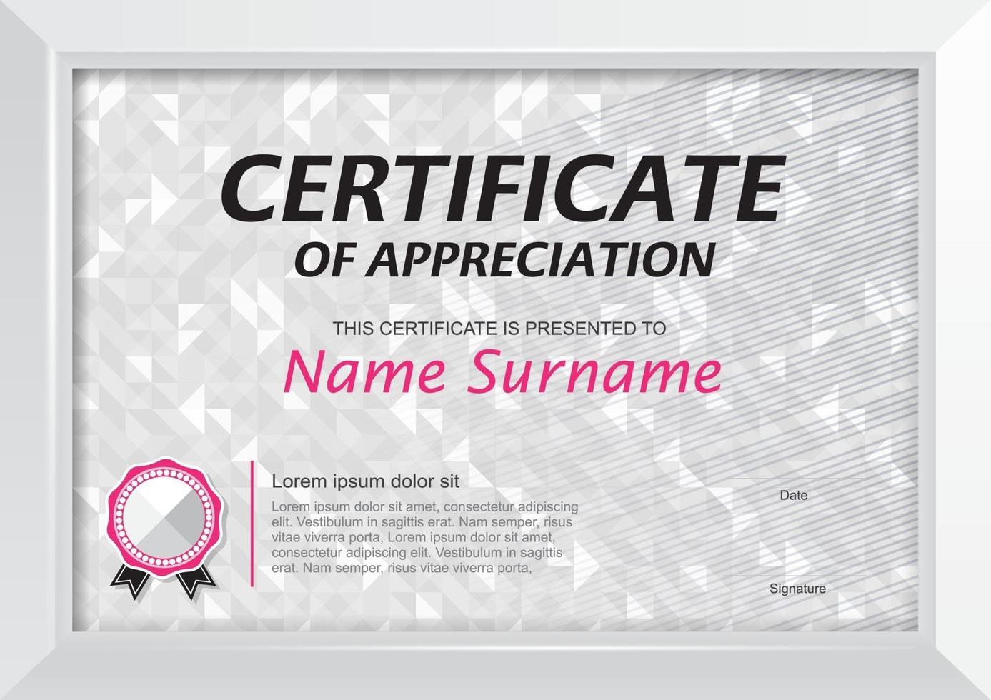 Certificate background design template vector