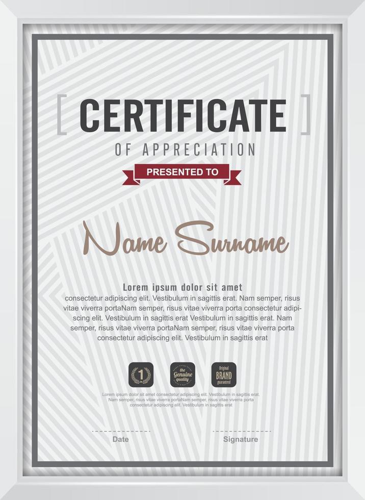 Certificate background design template vector