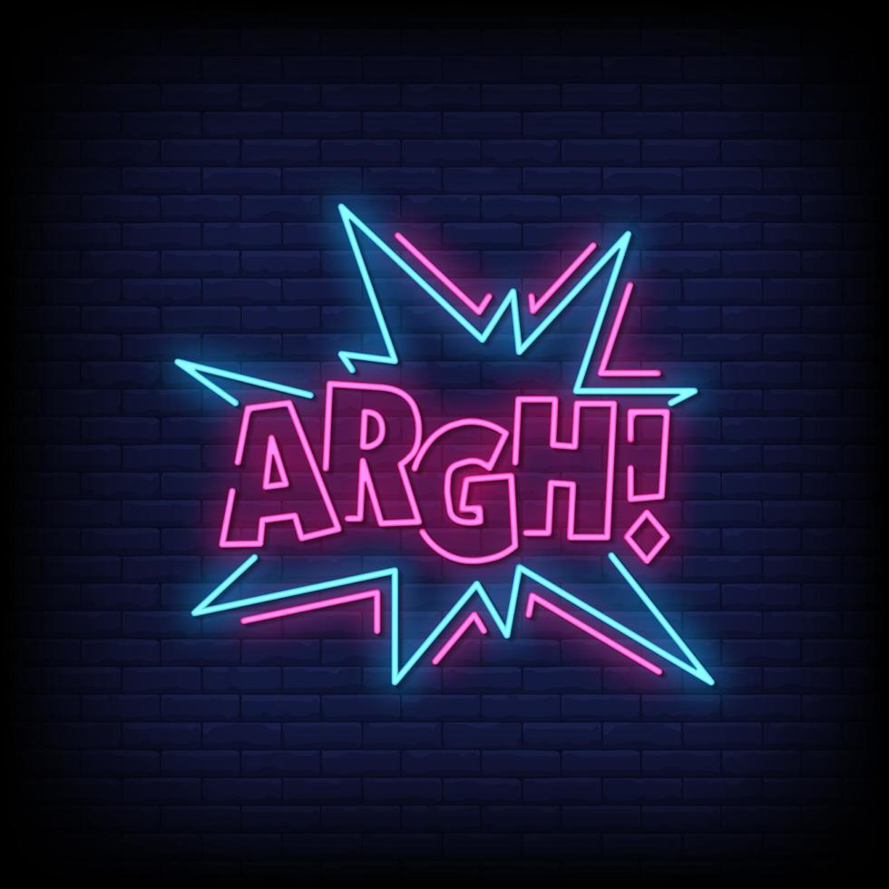 Argh Neon Signs Style Text Vector