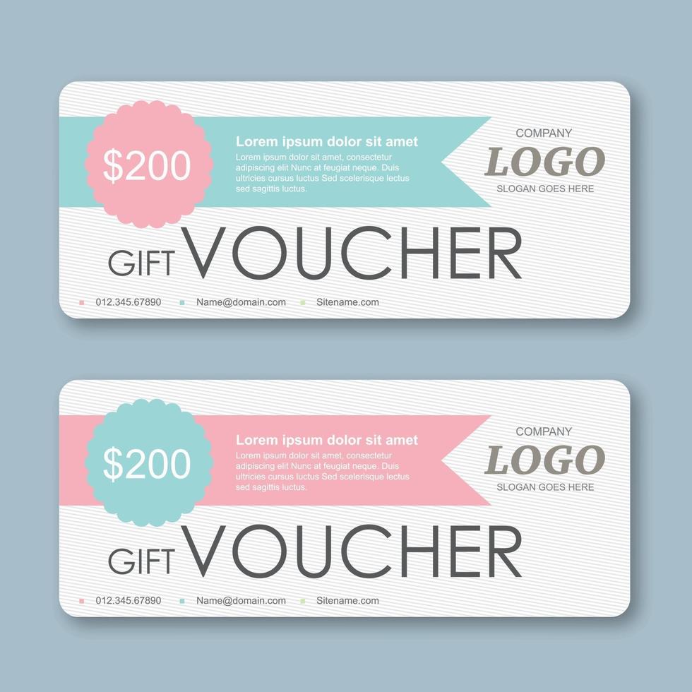 Gift voucher discount template vector