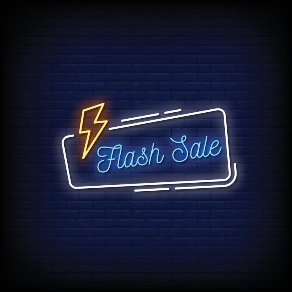 Flash Sale Neon Signs Style Text Vector