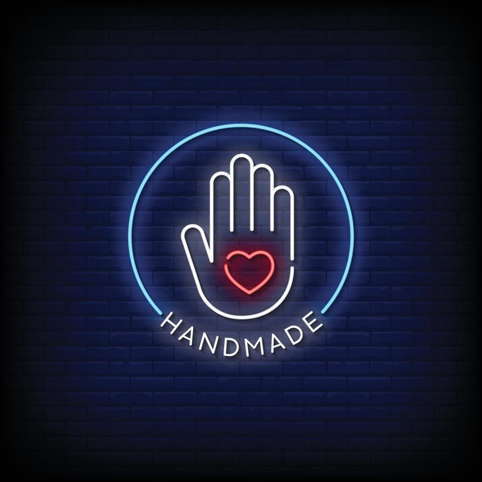 Handmade Neon Signs Style Text Vector