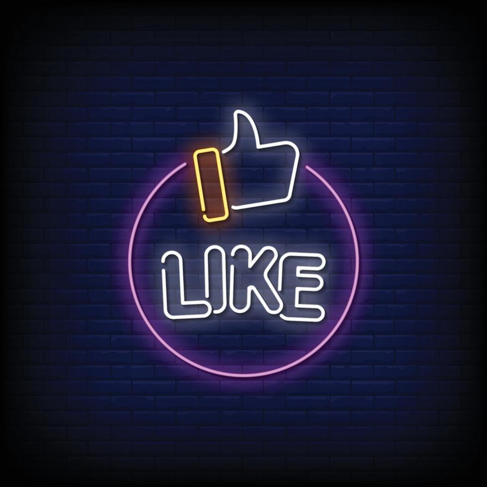 Like Neon Signs Style Text Vector