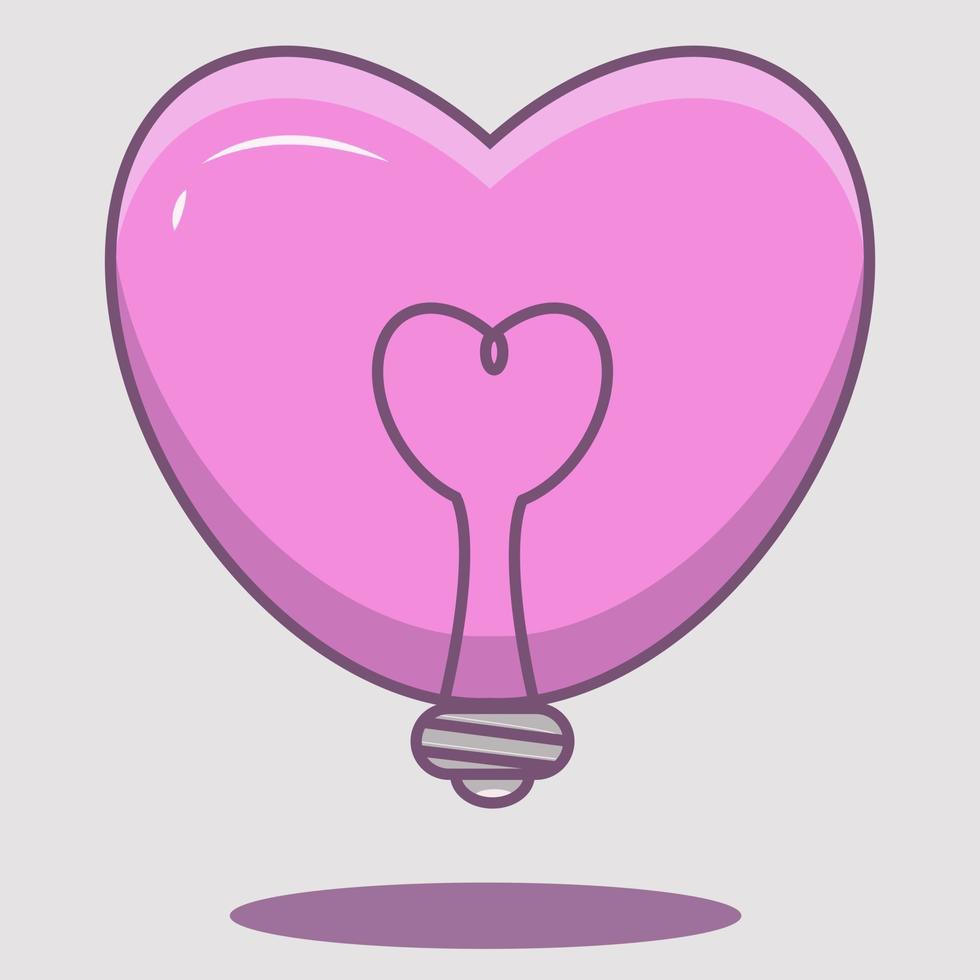 heart shaped pink lamp illustration vector