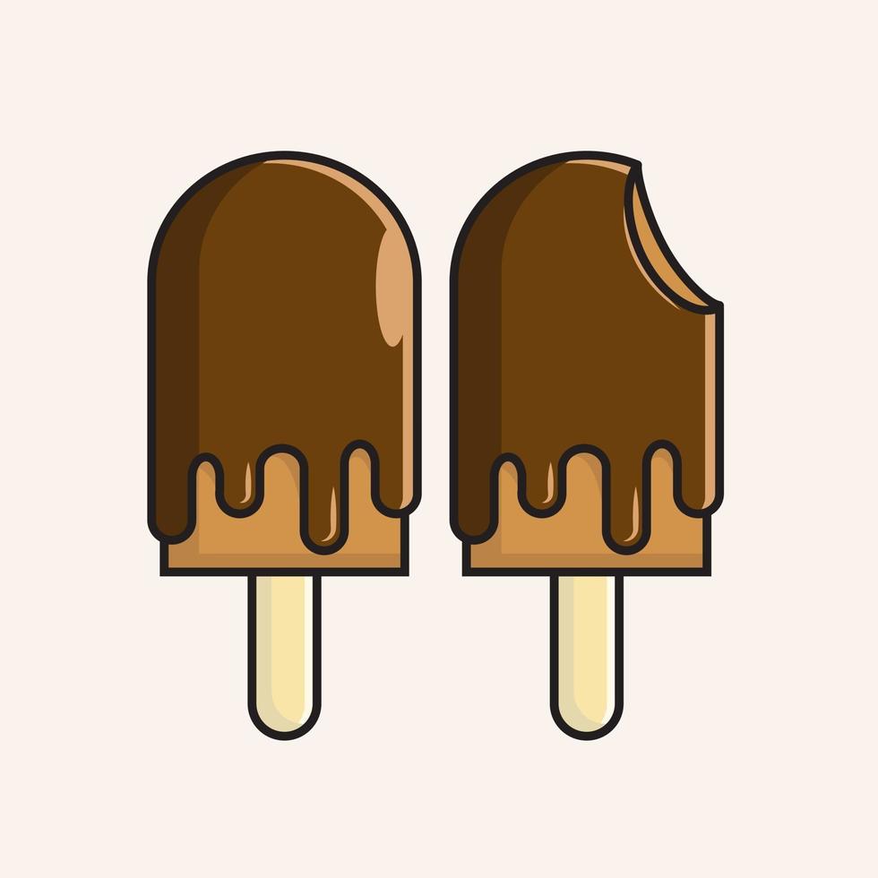 ilustración de helado de helado de chocolate vector