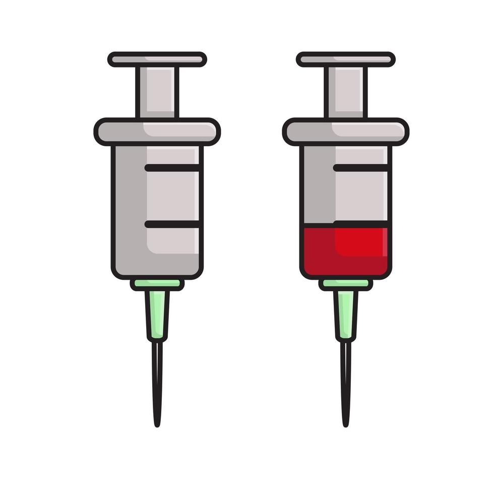 ilustración de inyección de equipo médico vector