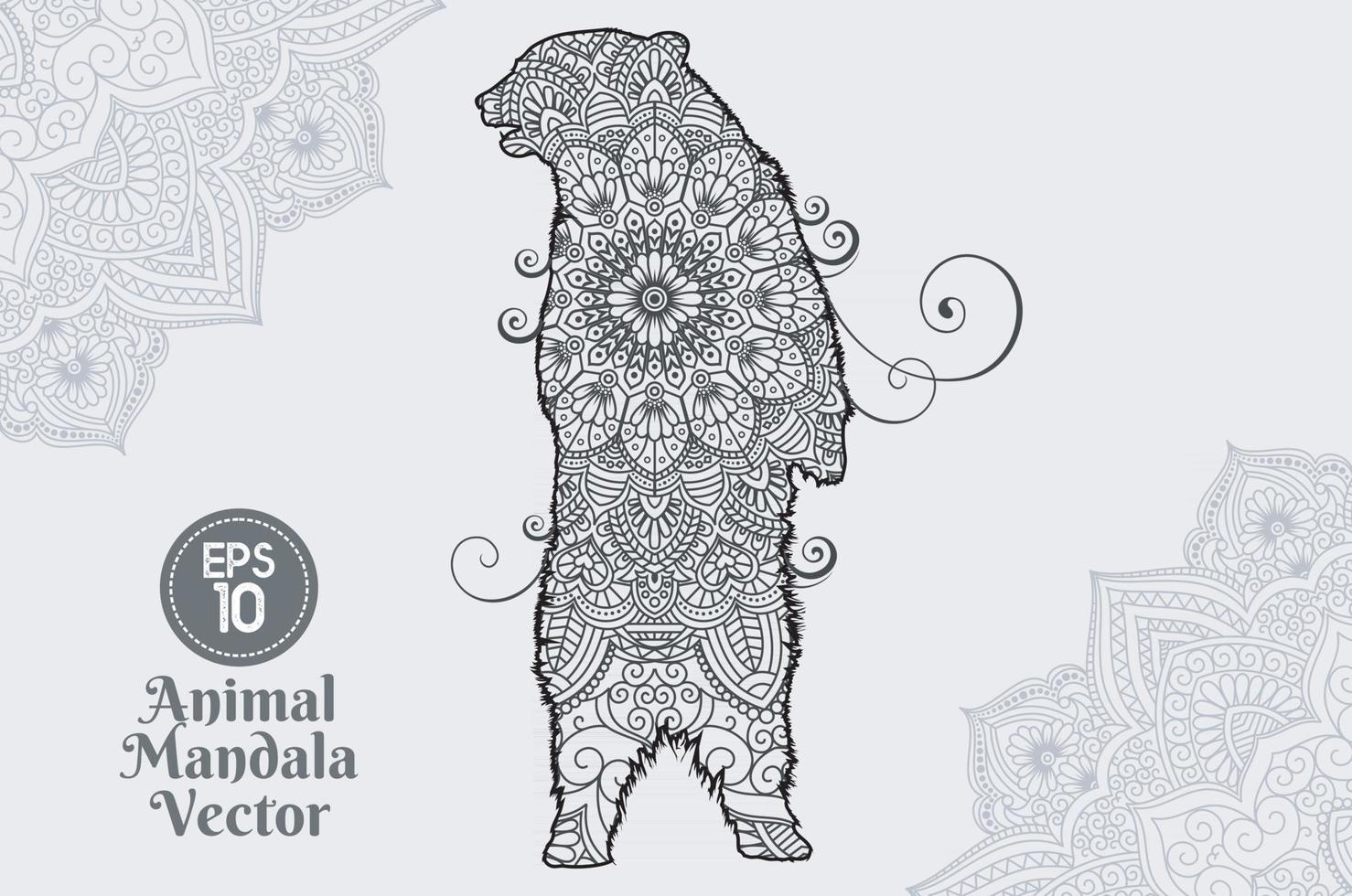 Animal Mandala Line art Style vector