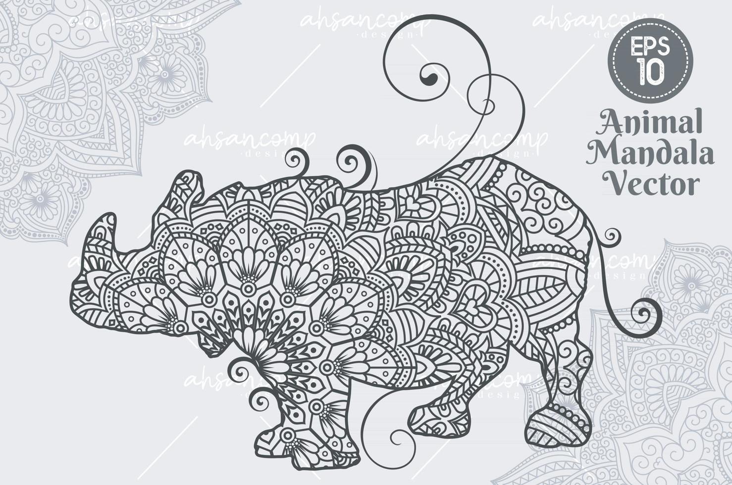 Animal mandala vector lineart style