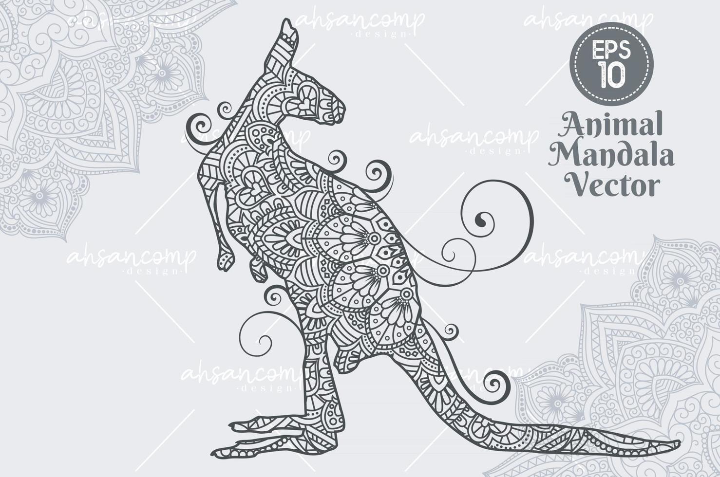 Animal mandala vector lineart style