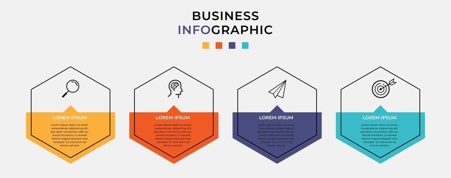 Vector Infographic design business template with icons and 4 options or steps